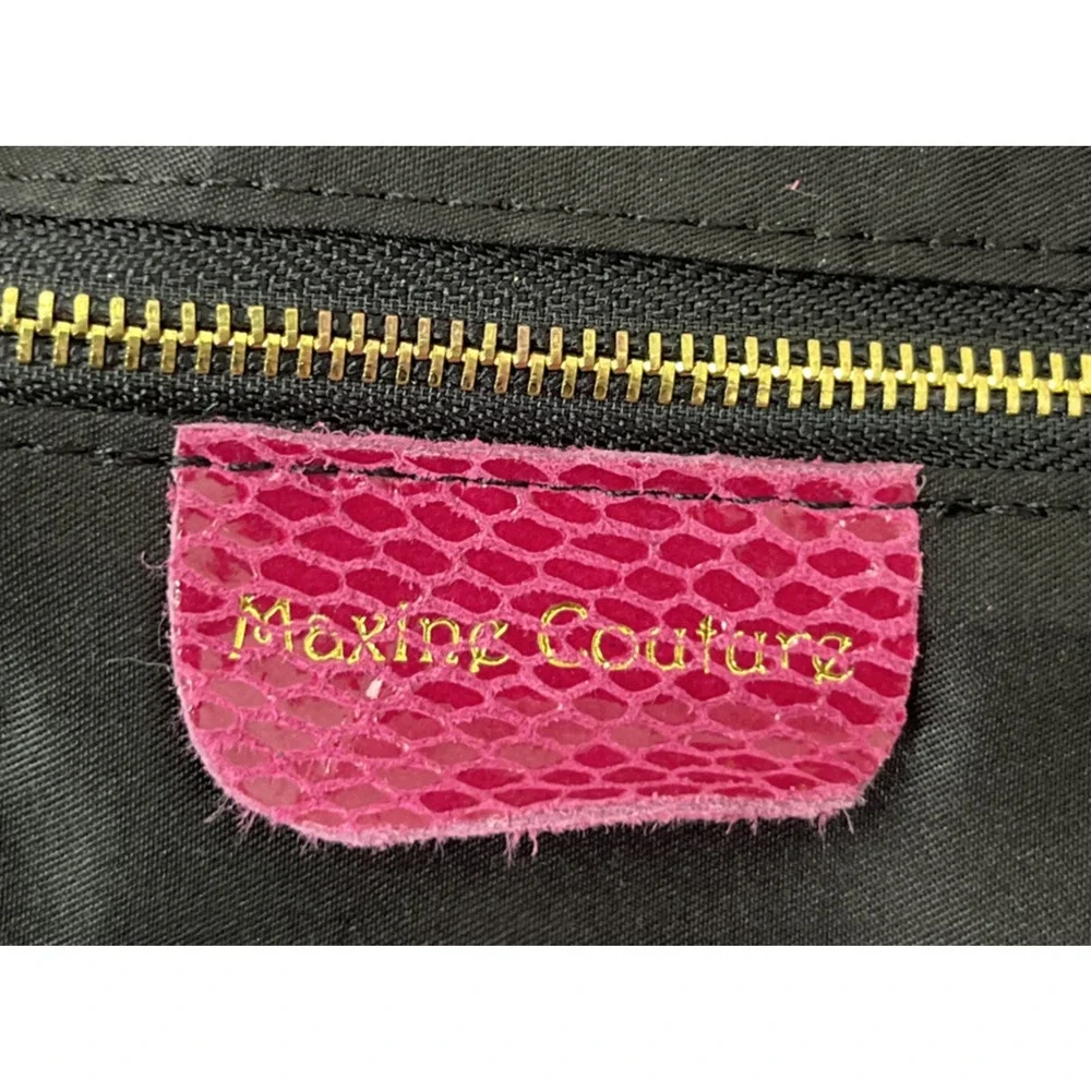 Maxine Couture Pink Purple Snakeskin Print Hobo Shoulder Bag Y2K Slouchy Tassel